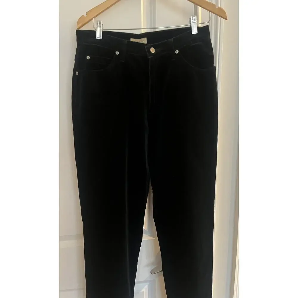 Calvin Klein Black Velour High Rise Pants Women’s Size 12